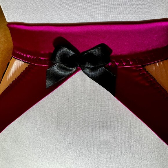 Bordelle Garter Belt Bright/Deep Fuchsia Pink, Size Small - Picture 11 of 15